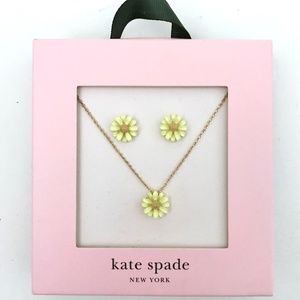 Kate Spade Lemon-Lime Daisy Necklace & Earring Set
